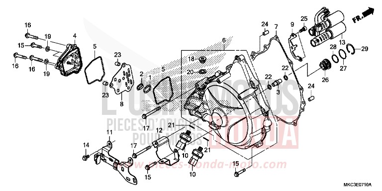CLUTCH CASE (DCT) for Gold Wing DARKNESS BLACK METALLIC (NH463) from 2018